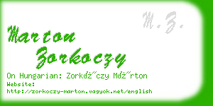 marton zorkoczy business card